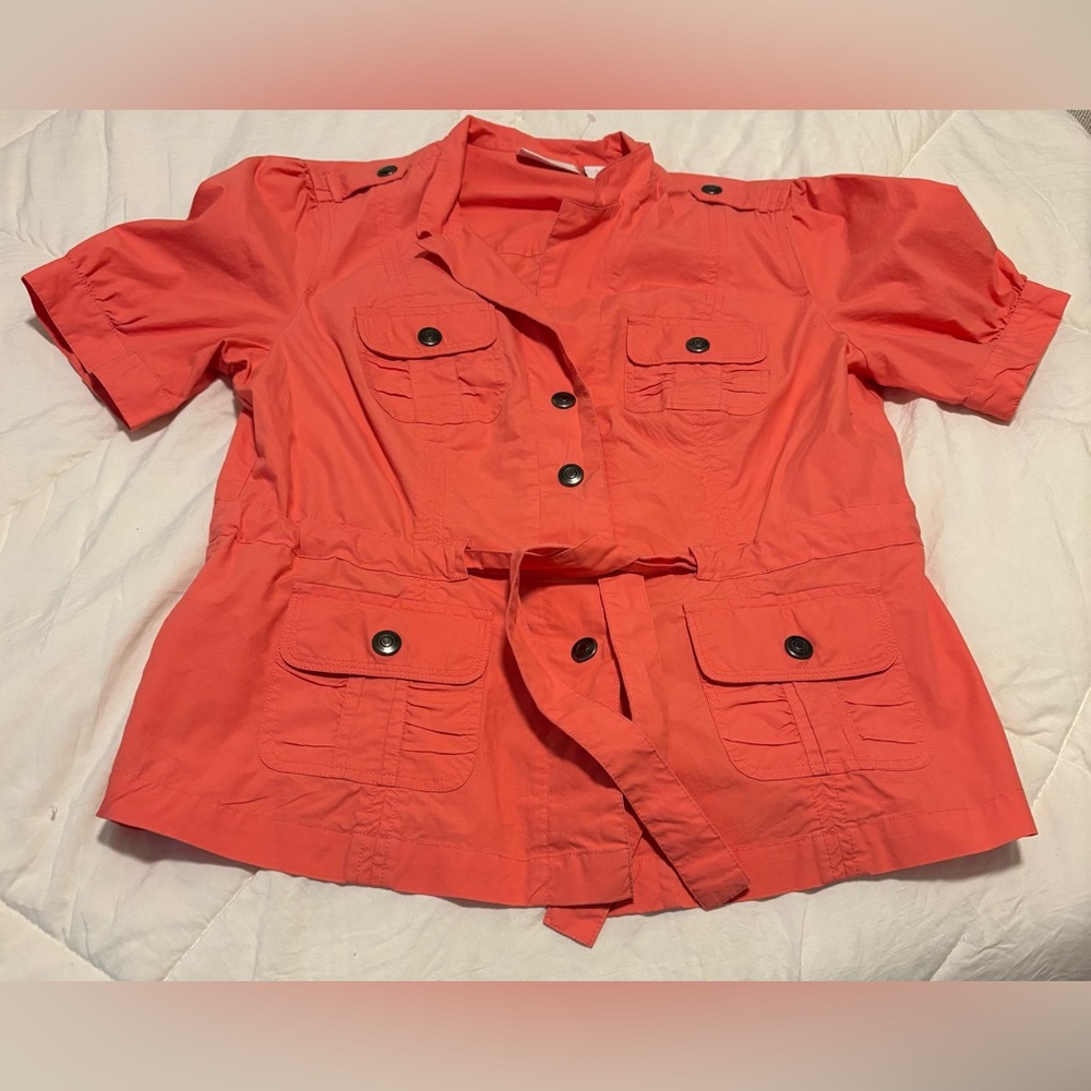 Chico's Vibrant Coral Cotton Top